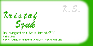 kristof szuk business card